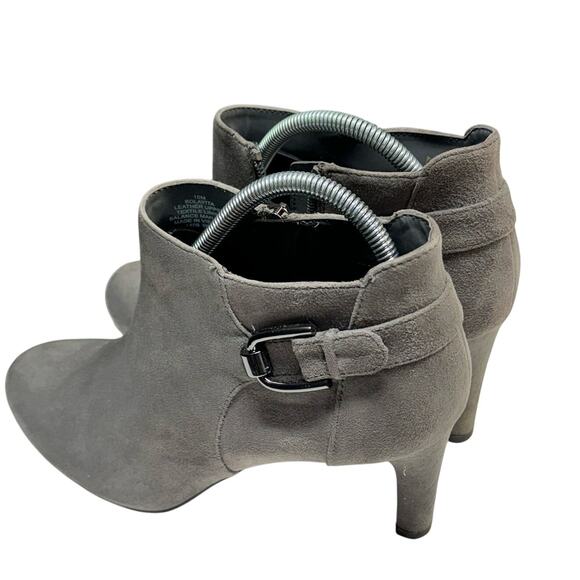 Bandolino Layita Gray Suede Pump Heel Ankle Booties Women 10 - Picture 4 of 8